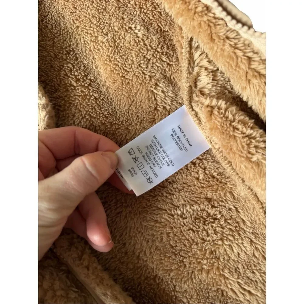 Quince Baby Bear Bunting Recycled Sherpa‎ Fleece Tan 12 18 months